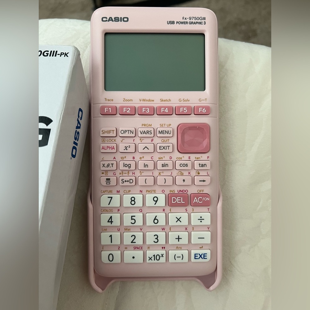 Casio Pink Graphing Calculator with White Keys